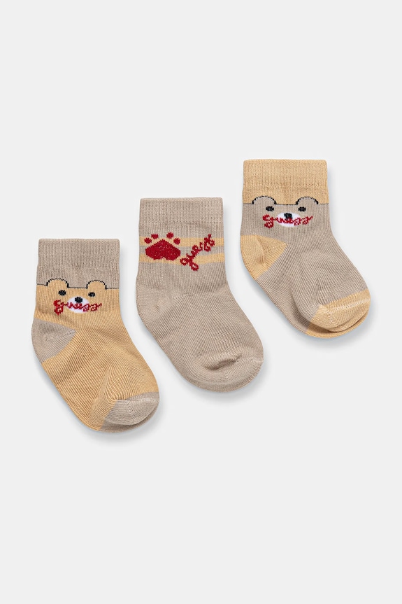 Ponožky pre bábätká Guess 3-pak Darčekový box hnedá H5BW14.Z3G10.PPY2