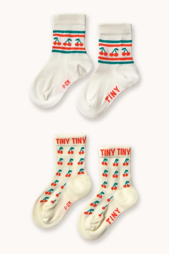 Tinycottons gyerek zokni CHERRY MEDIUM SOCKS sárga SS26.534