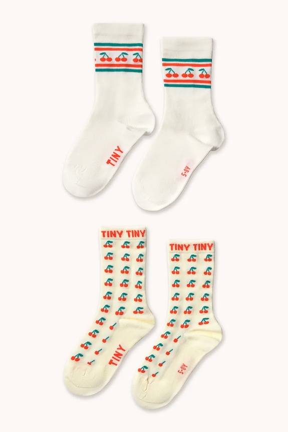 Παιδικές κάλτσες Tinycottons CHERRY MEDIUM SOCKS 2-pack κίτρινο SS26.535