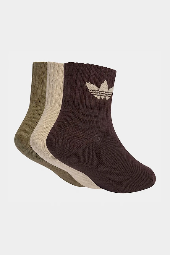 Дитячі шкарпетки з бавовною adidas Originals 3-pack KC7919 коричневий SS26