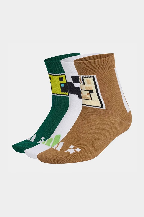 adidas Performance skarpetki dziecięce z bawełną MINECRAFT 3-pack biały KA9902
