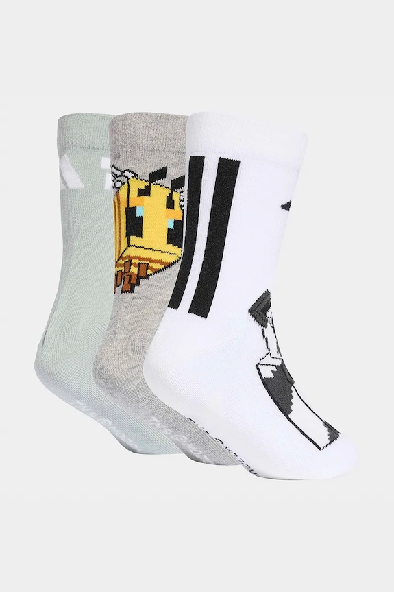 Βαμβακερές παιδικές κάλτσες adidas Performance MINECRAFT 3-pack KA9904 λευκό SS26