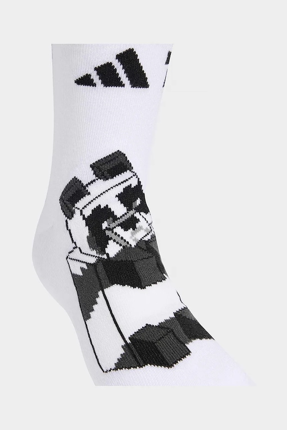 Κοριτσίστικα Βαμβακερές παιδικές κάλτσες adidas Performance MINECRAFT 3-pack KA9904 λευκό