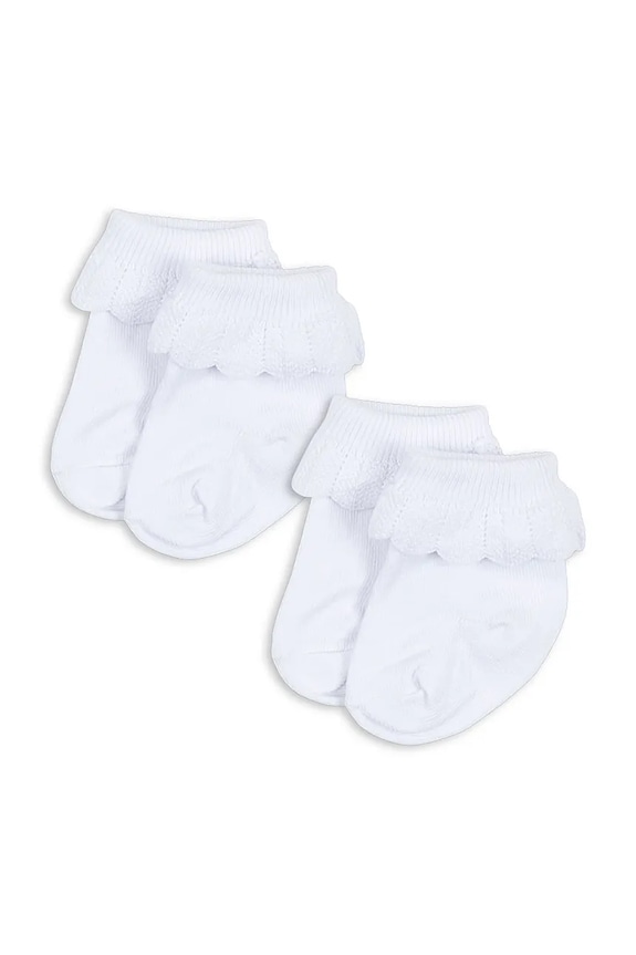 Konges Sløjd șosete copii FRILL SOCKS 2-pack alb KS104587.PPY2