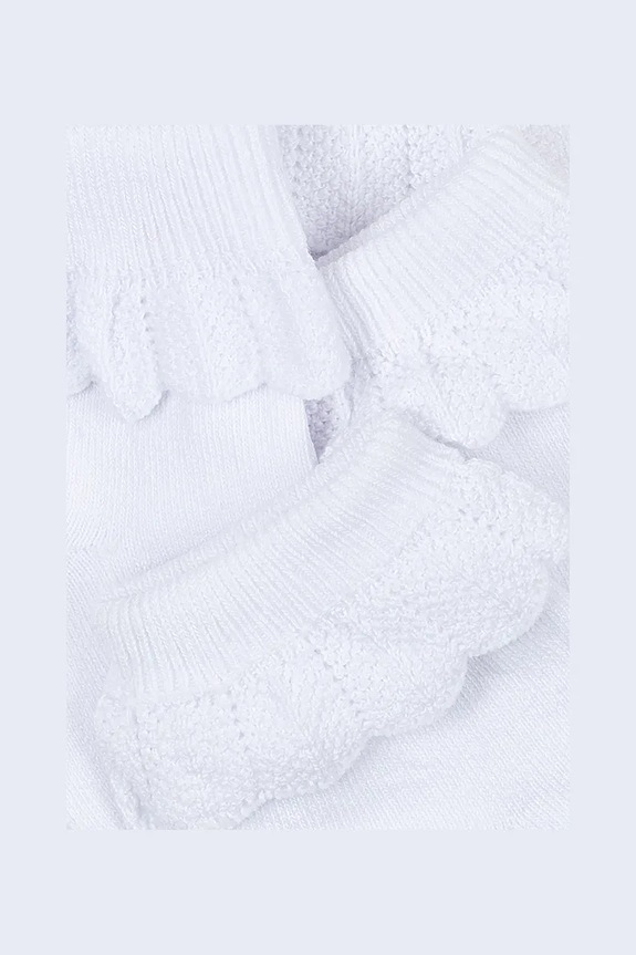 Konges Sløjd șosete copii FRILL SOCKS 2-pack KS104587.PPY2 alb SS26