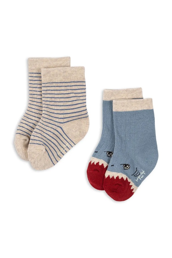 Konges Sløjd șosete copii 2 PACK SHARK RIB SOCKS 2-pack multicolor KS104602.PPY2
