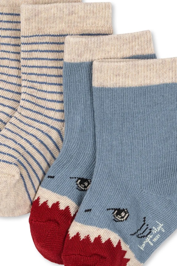 Konges Sløjd șosete copii 2 PACK SHARK RIB SOCKS 2-pack KS104602.PPY2 multicolor SS26