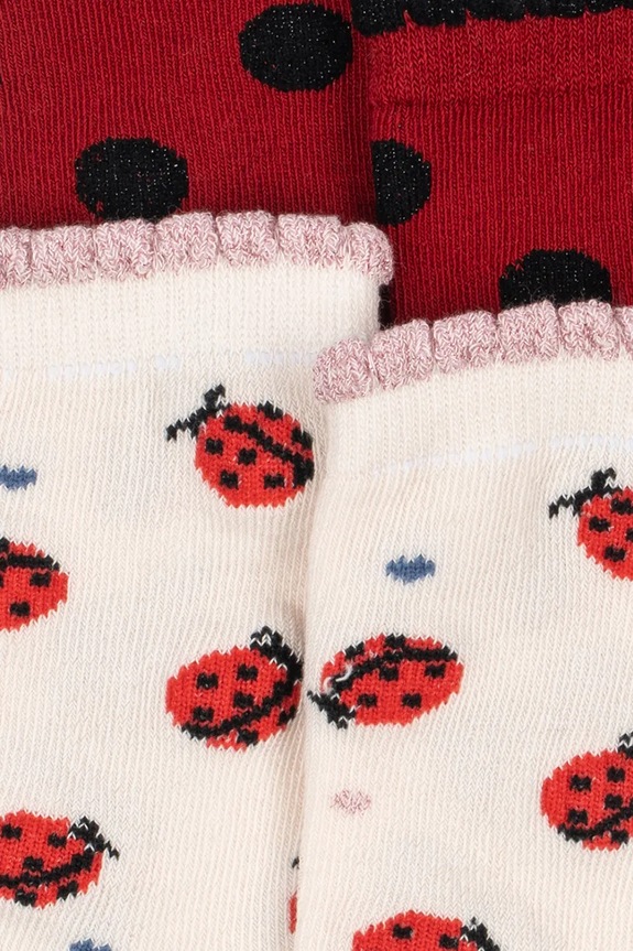 Dječje čarape Konges Sløjd 2 PACK LADYBUG JACQUARD SOCKS KS104590.PPY2 crvena SS26