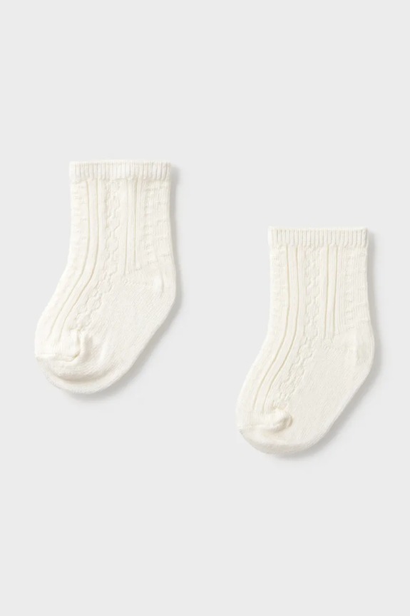 Mayoral Newborn skarpetki dziecięce 2-pack beżowy 9050.1J.Newborn.PPY2