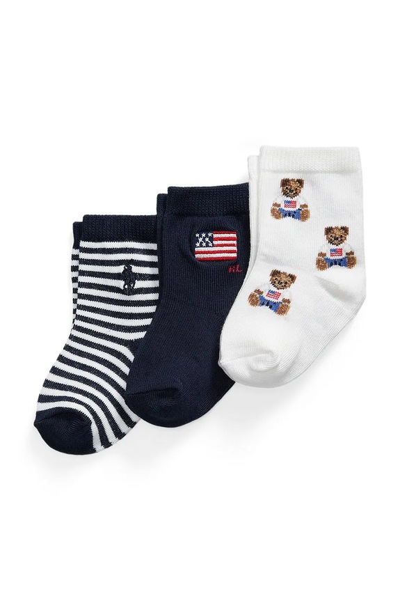 Polo Ralph Lauren skarpety dziecięce 3-pack granatowy 441P11061001