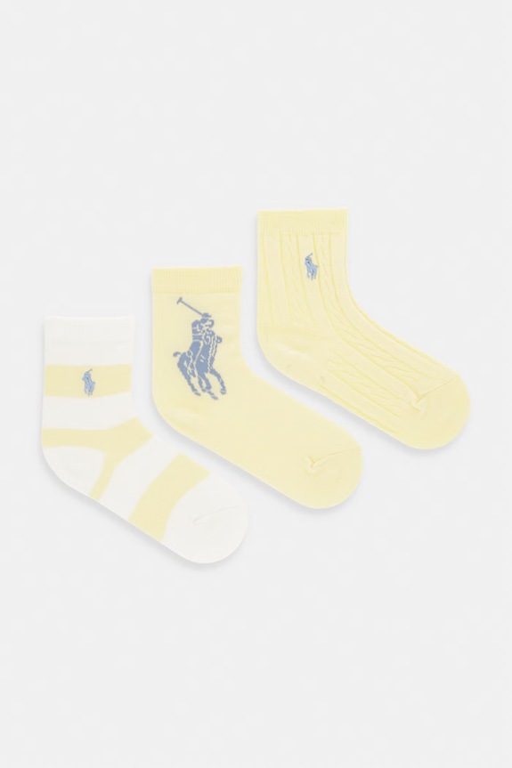 Polo Ralph Lauren skarpety dziecięce 3-pack żółty 446P11078002