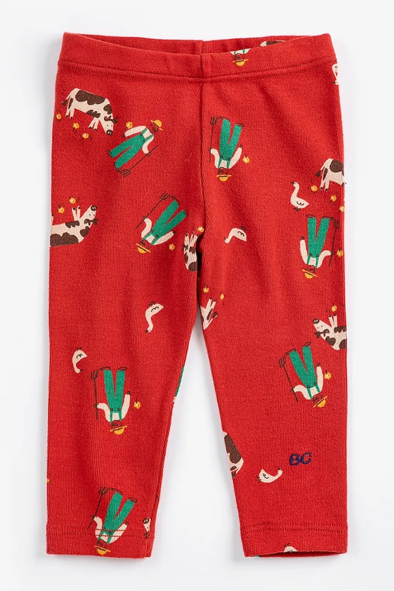 Bobo Choses legginsy niemowlęce Farm Adventure wzorzyste czerwony 126AB064