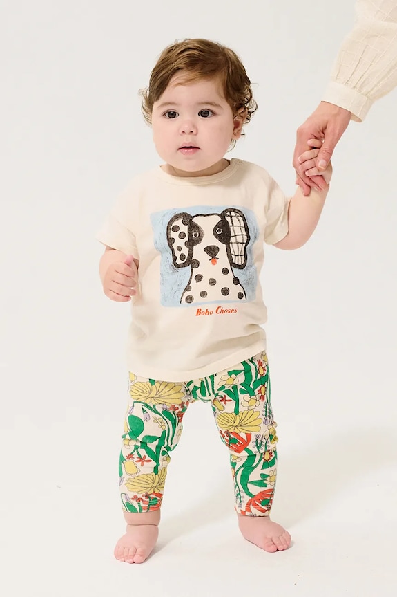 Bobo Choses legginsy niemowlęce Color Herbalist wzorzyste zielony 126AB065