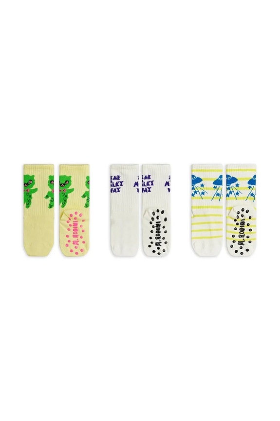 Mini Rodini skarpetki dziecięce The milky way 3-pack 26260129 biały SS26