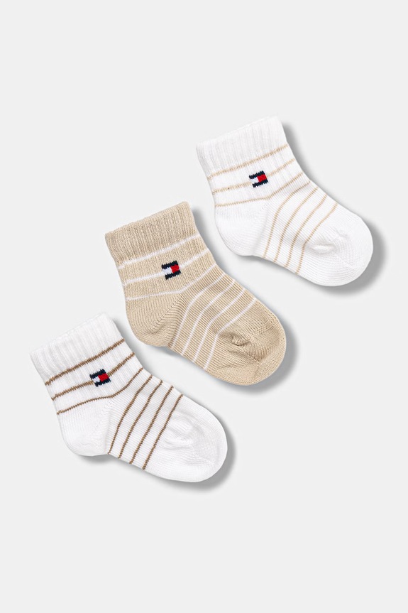 Dječje čarape Tommy Hilfiger 3-pack Gift Box bež 701238521.PPY2