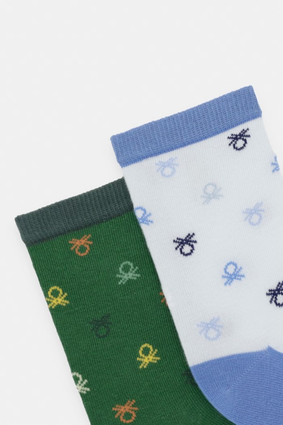 United Colors of Benetton șosete pentru copii pachet de 2 6AO3R7007.G.Stagionale verde SS26