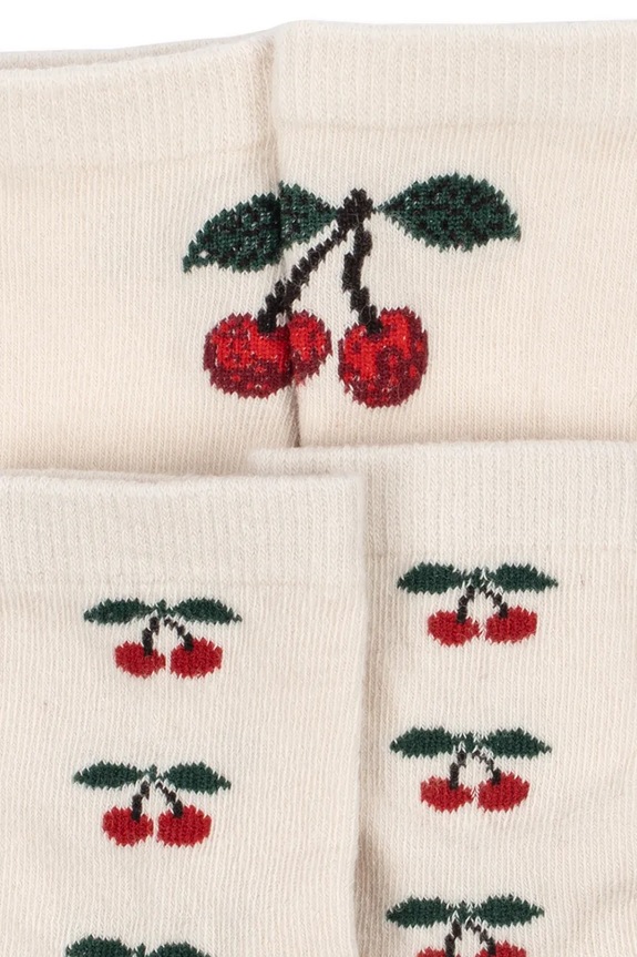 Konges Sløjd čarape za djecu 2-pack JACQUARD CHERRY SOCKS KS105222.PPY2 bež SS26