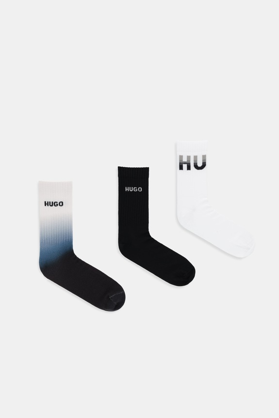 Ponožky HUGO 3P QS RIB RISING CC 3-pak dlhé ponožky čierna 50553223