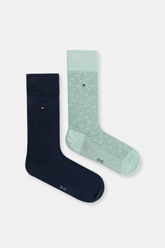 Tommy Hilfiger șosete 2-pack melanj verde 701238493