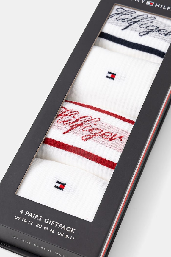 Îmbrăcăminte Tommy Hilfiger Șosete Bărbați pachet de 4 701238505 alb