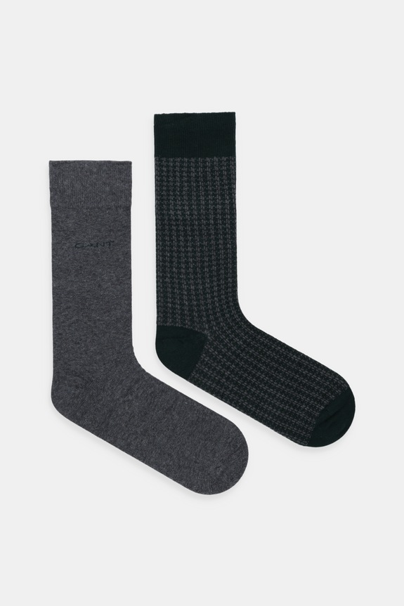 Κάλτσες Gant 2-pack εμπριμέ γκρί 9960357