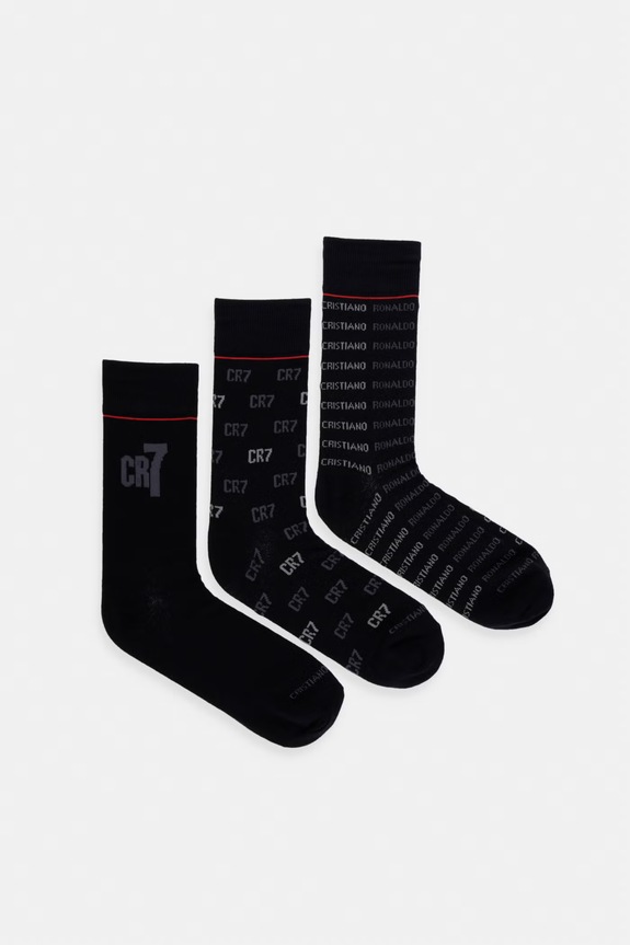 CR7 Cristiano Ronaldo skarpetki 3-pack skarpetki długie czarny 8273.80.163