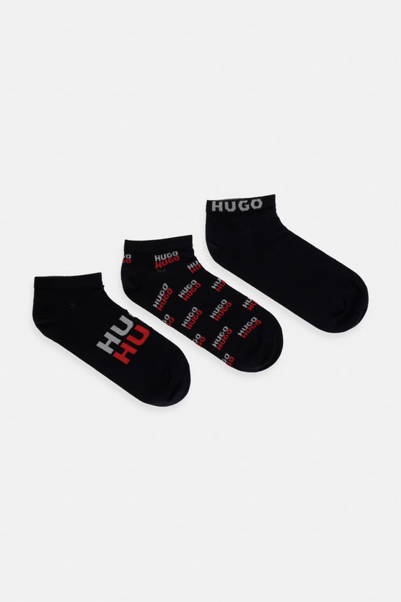 HUGO calzini da uomo 3P AS LOGO AOP CC pacco da 3 nero 50557070