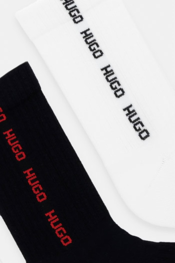 HUGO calzini da uomo 3P QS SIDE TAPE CC pacco da 3 50560084 bianco SS26