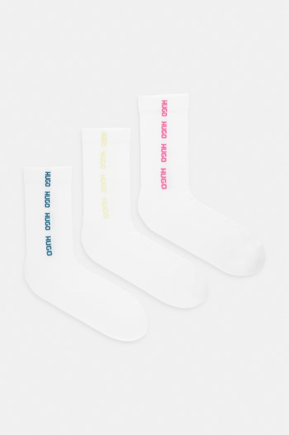 HUGO čarape za muškarce 3P QS SIDE TAPE CC 3-pack bijela 50560084