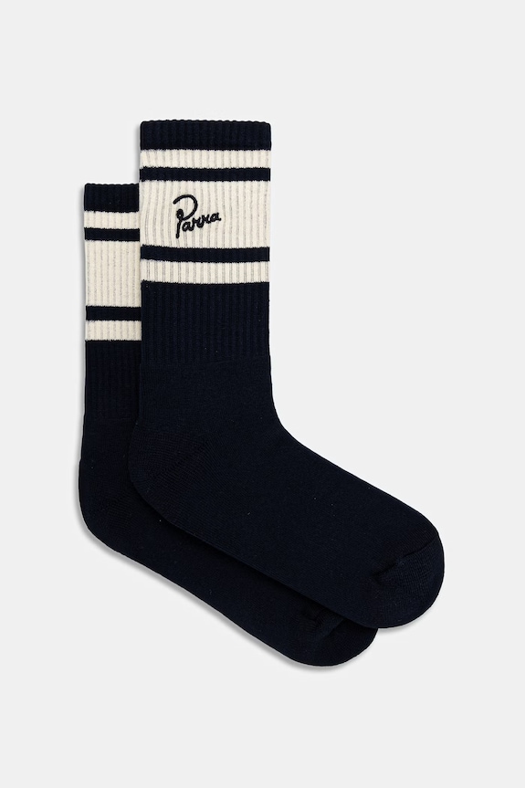 By Parra Signature Striped calzini da uomo blu navy 55190