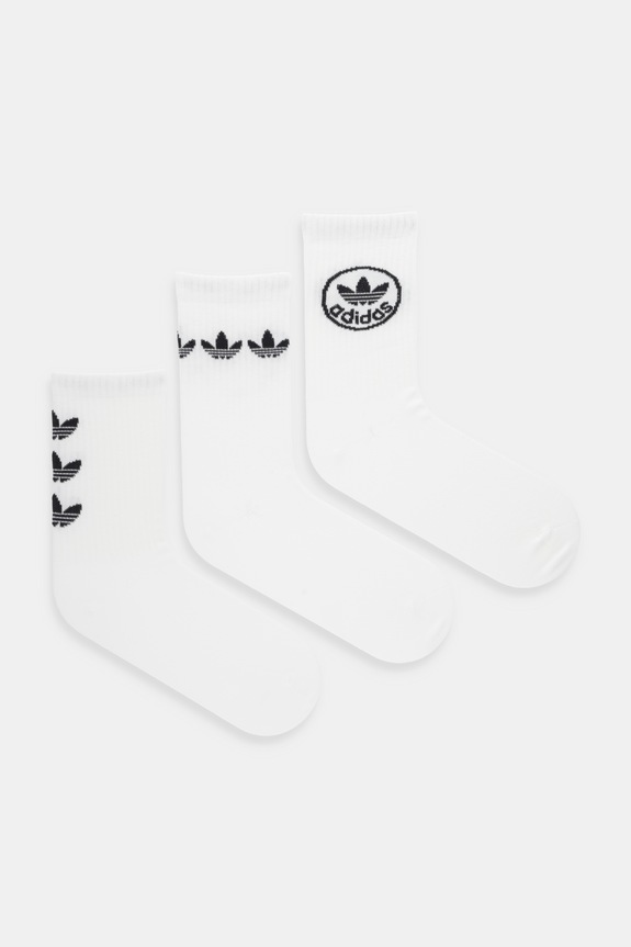 adidas Originals șosete Trefoil 3-pack sosete lungi alb JW4043