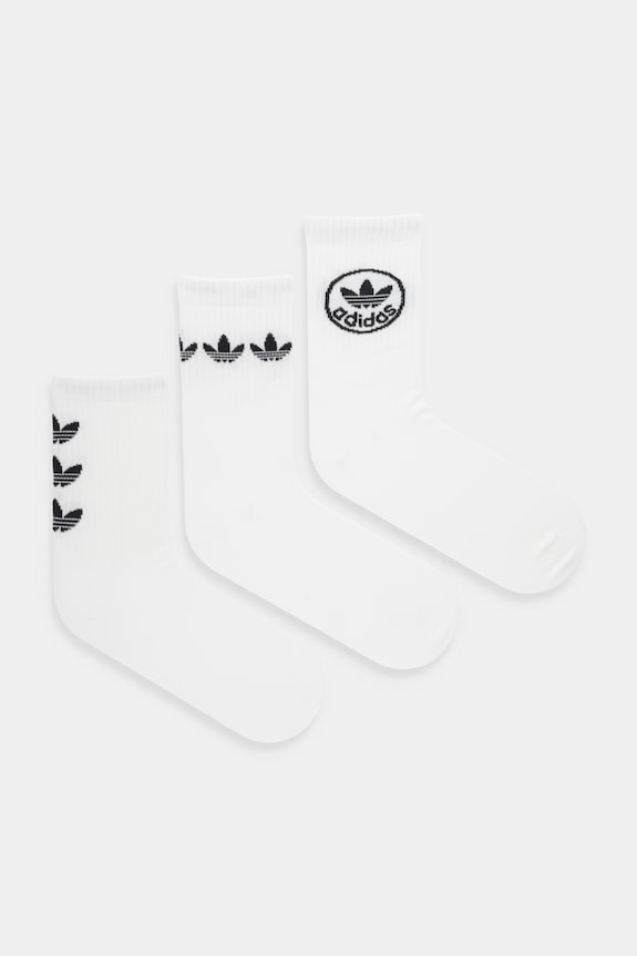 adidas Originals șosete Trefoil 3-pack sosete lungi alb JW4043
