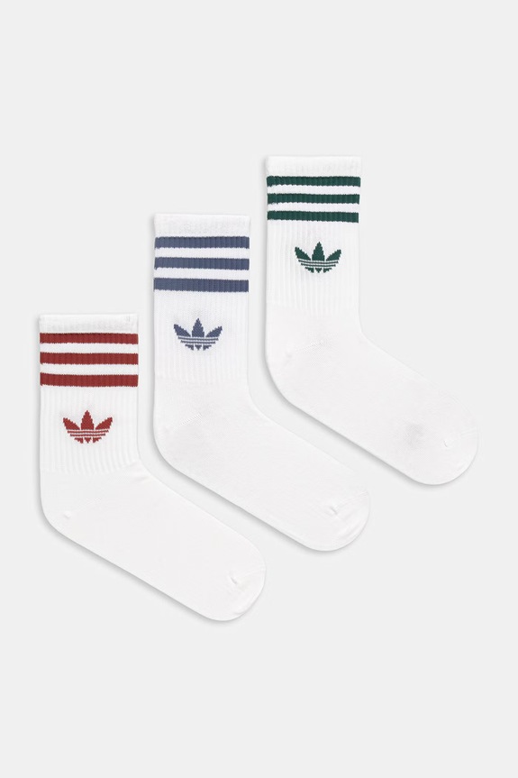 Čarape adidas Originals 3-pack visoke čarape bijela KT1690