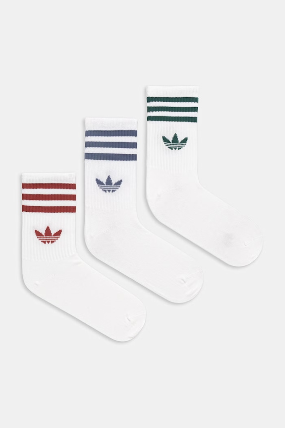 Čarape adidas Originals 3-pack visoke čarape bijela KT1690