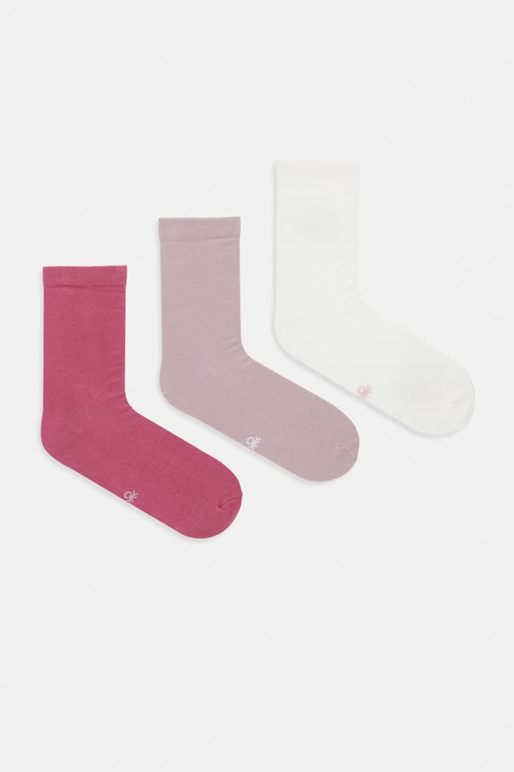 United Colors of Benetton șosete pachet de 3 roz 6GRDV7002