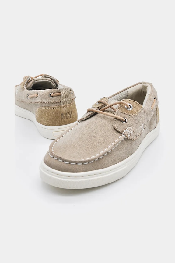 Mayoral mocasini din piele pentru copii 45752.90B.Kids.PPY2 gri SS26