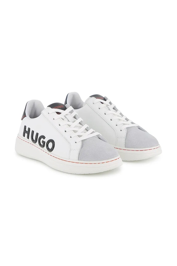 HUGO sneakersy skórzane dziecięce niska biały G01154.36.40