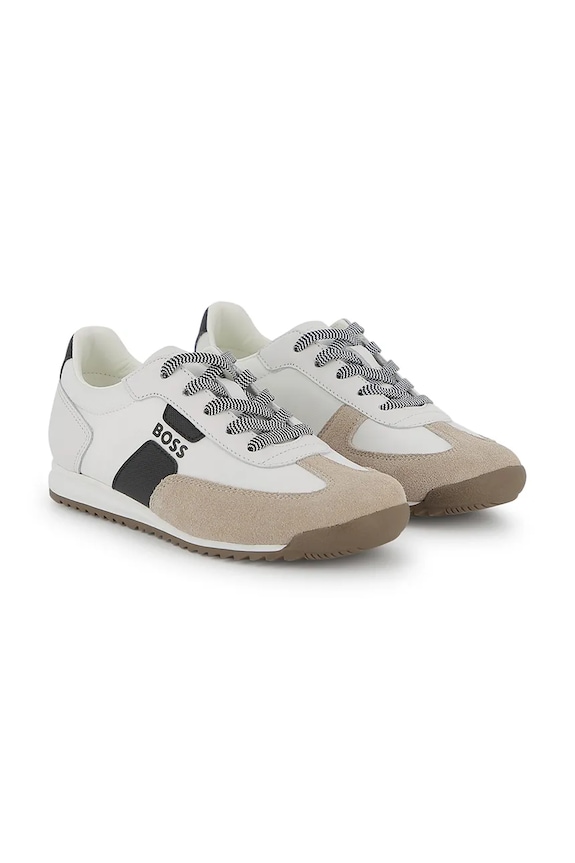 BOSS sneakersy dziecięce skóra zamszowa biały J52817.36.41