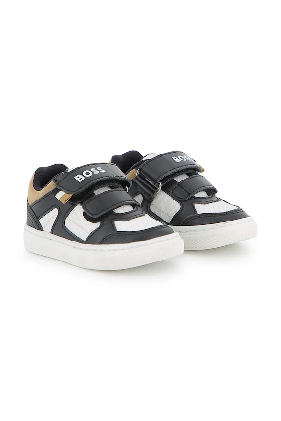 BOSS sneakersy dziecięce skóra zamszowa czarny J52827.20.21