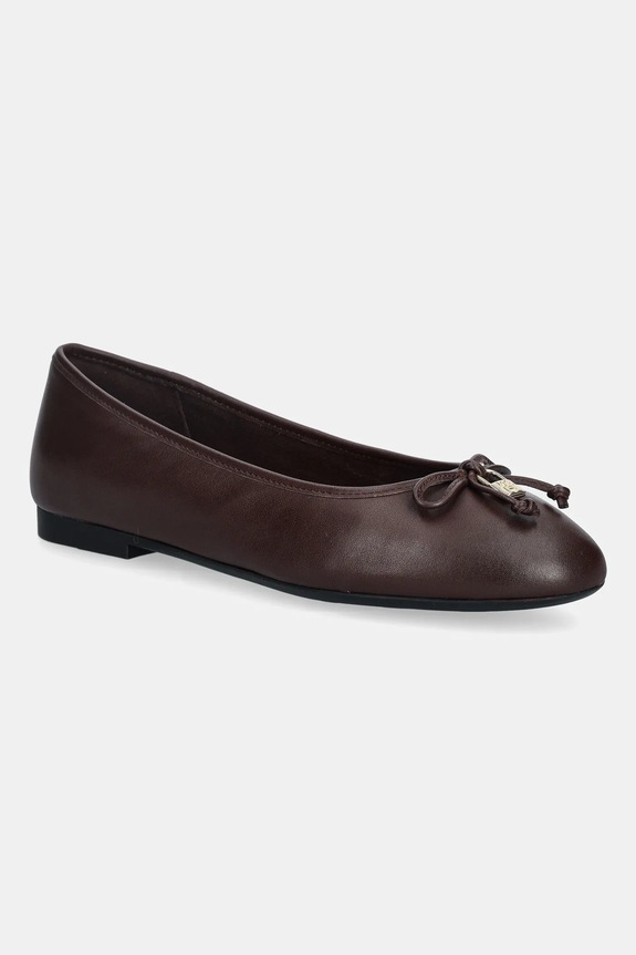 Tommy Hilfiger baleriny skórzane HILFIGER SMOOTH LTHR BALLET brązowy FW0FW09006