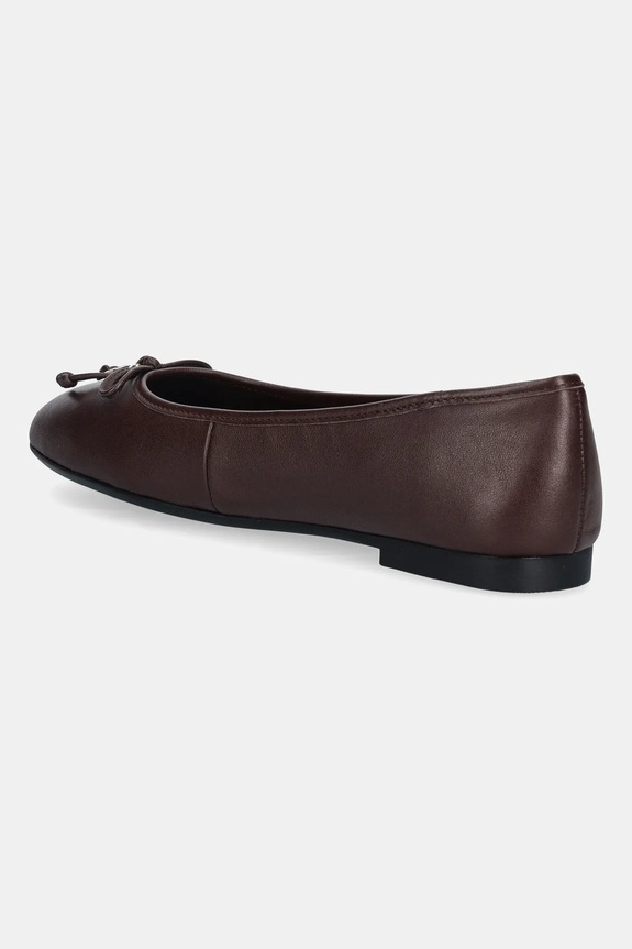 Obuwie Tommy Hilfiger baleriny skórzane HILFIGER SMOOTH LTHR BALLET FW0FW09006 brązowy
