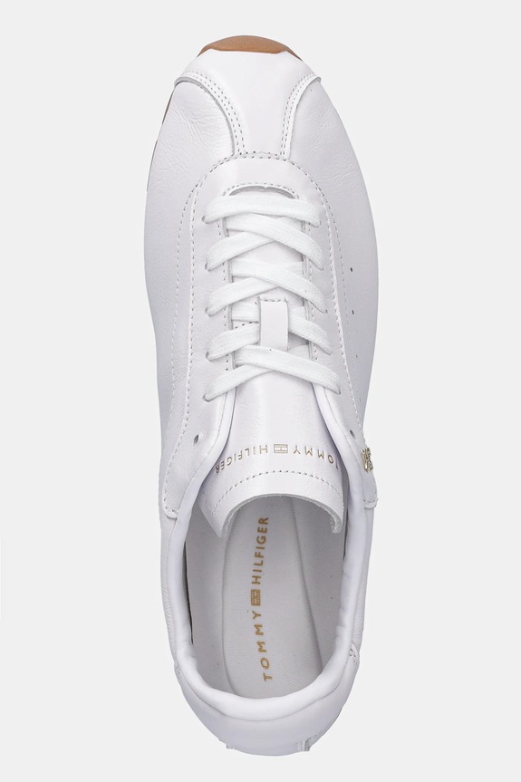 Kožne tenisice Tommy Hilfiger TH LOW PROFILE RUNNER bijela FW0FW08951