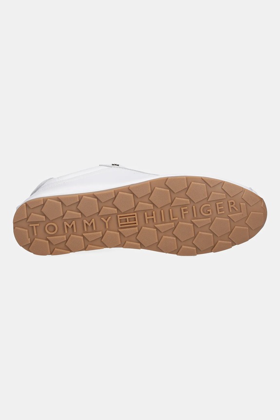 Kožne tenisice Tommy Hilfiger TH LOW PROFILE RUNNER FW0FW08951 bijela