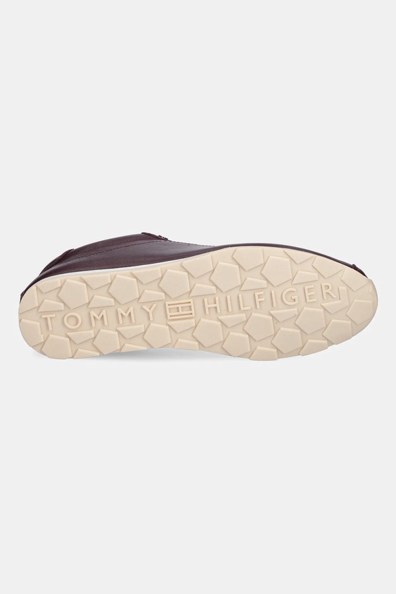 Kožne tenisice Tommy Hilfiger TH LOW PROFILE RUNNER FW0FW08951 bordo