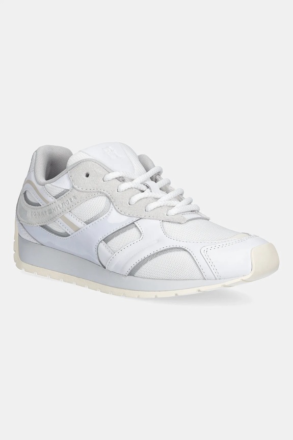 Tenisky Tommy Hilfiger TH MODERN RUNNER MIX MAT semišová koža biela FW0FW09098