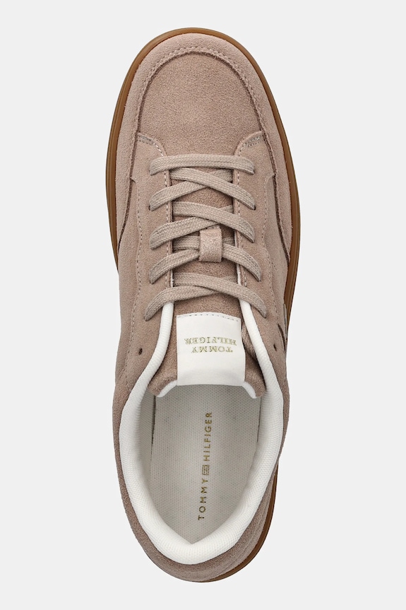 Σουέτ sneakers Tommy Hilfiger TH HERITAGE COURT SNEAKER SUEDE μπεζ FW0FW09266
