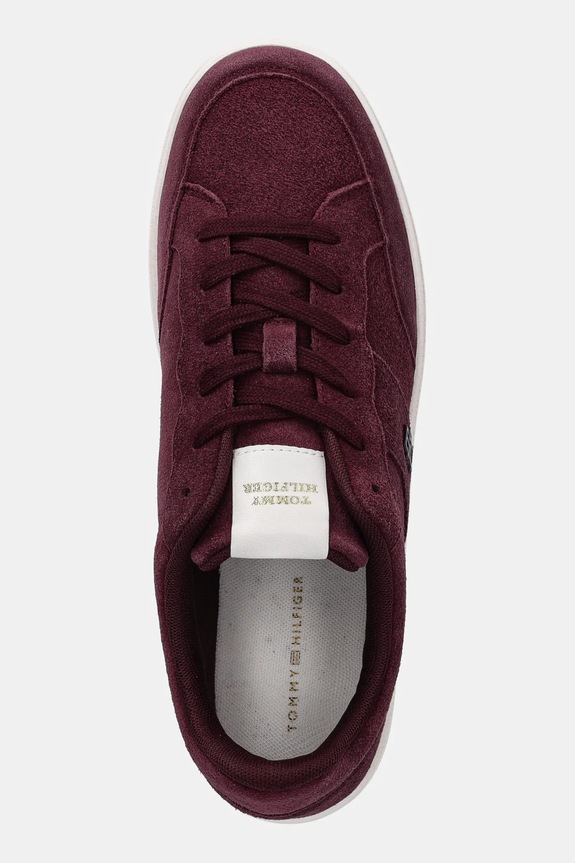 Σουέτ sneakers Tommy Hilfiger TH HERITAGE COURT SNEAKER SUEDE μπορντό FW0FW09266