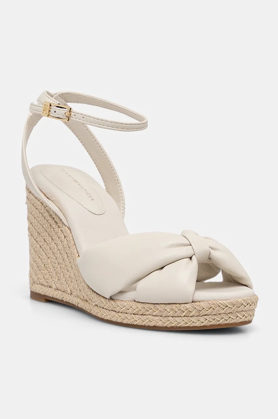 Tommy Hilfiger sandale TH BOW HIGH CORK WEDG coturn bej FW0FW09011