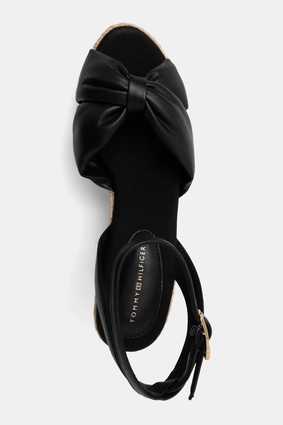 Tommy Hilfiger sandały TH BOW HIGH CORK WEDG czarny FW0FW09011