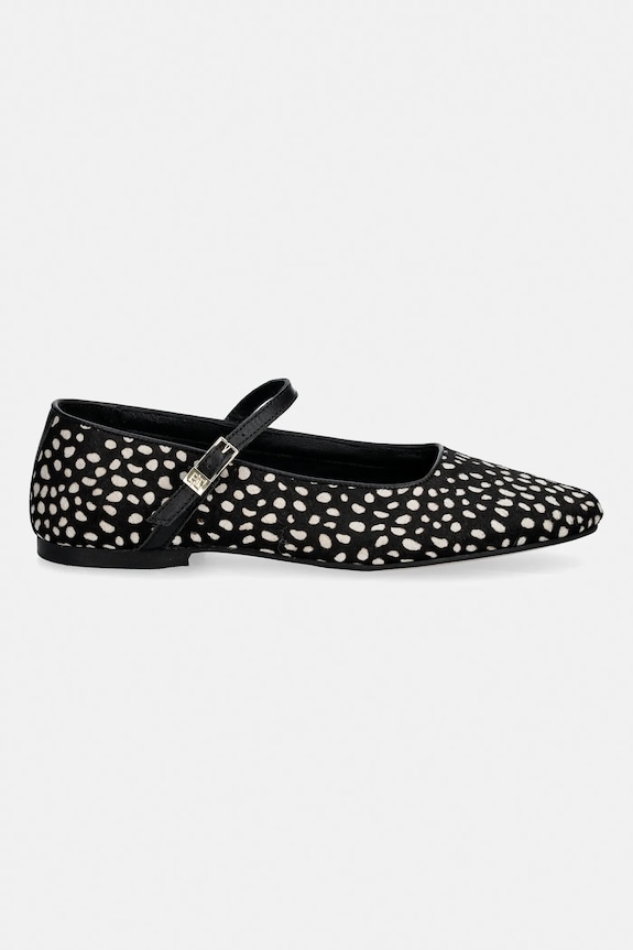 Kožené balerínky Tommy Hilfiger TH BUCKLE CALF HAIR BALLERINAS FW0FW09167 čierna SS26